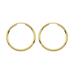 Charles Garnier Charles Garnier 14K Gold Hoop Earrings Round 25mm