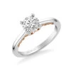 ArtCarved Bridal Artcarved Bridal Mounted With CZ Center Classic Lyric Engagement Ring Carly 14K White Gold Primary & 14K Rose Gold