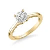 ArtCarved Bridal Artcarved Bridal Mounted With CZ Center Classic Lyric Engagement Ring Carly 14K Yellow Gold
