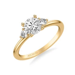 ArtCarved Bridal Artcarved Bridal Mounted With CZ Center Classic Engagement Ring 18K Yellow Gold