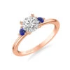 ArtCarved Bridal Artcarved Bridal Mounted With CZ Center Classic Engagement Ring 14K Rose Gold & Blue Sapphire