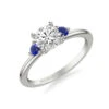 ArtCarved Bridal Artcarved Bridal Mounted With CZ Center Classic Engagement Ring 18K White Gold & Blue Sapphire