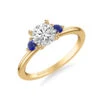 ArtCarved Bridal Artcarved Bridal Mounted With CZ Center Classic Engagement Ring 14K Yellow Gold & Blue Sapphire