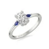 ArtCarved Bridal Artcarved Bridal Mounted With CZ Center Classic Engagement Ring 14K White Gold & Blue Sapphire