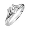 ArtCarved Bridal Artcarved Bridal Mounted With CZ Center Classic Engagement Ring Tally 14K White Gold