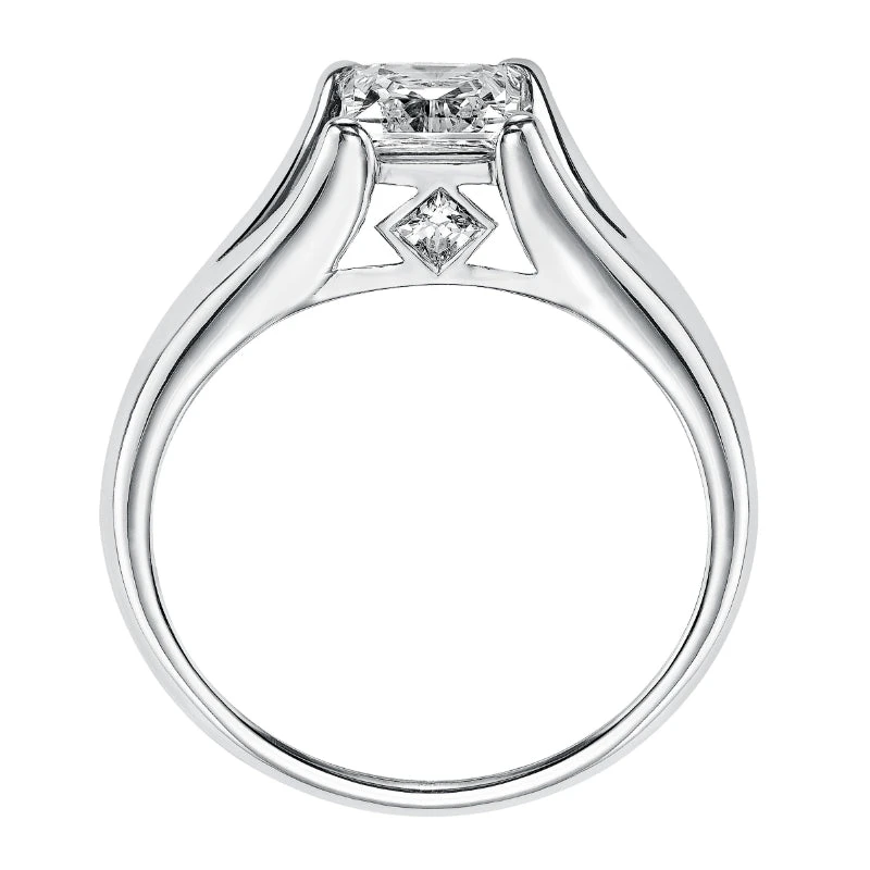 ArtCarved Bridal Artcarved Bridal Mounted With CZ Center Classic Engagement Ring Tally 14K White Gold - Image 3
