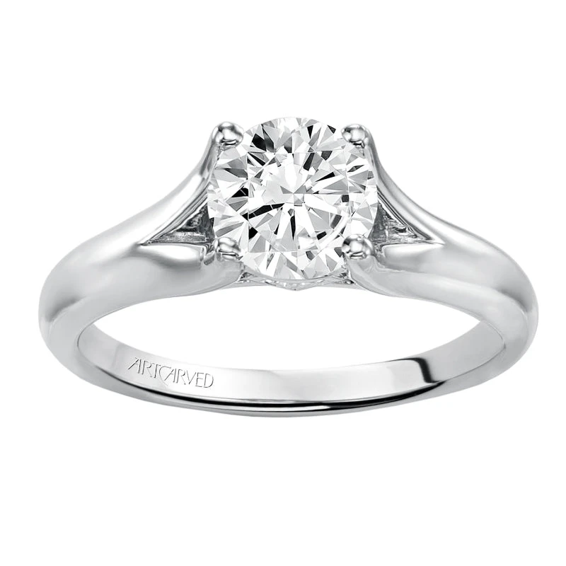 ArtCarved Bridal Artcarved Bridal Mounted With CZ Center Classic Engagement Ring Tally 14K White Gold - Image 4