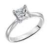 ArtCarved Bridal Artcarved Bridal Semi-Mounted With Side Stones Classic Solitaire Engagement Ring Vivian 14K White Gold