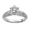ArtCarved Bridal Artcarved Bridal Mounted With CZ Center Vintage Engagement Ring Amy 14K White Gold