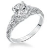 ArtCarved Bridal Artcarved Bridal Semi-Mounted With Side Stones Vintage Engagement Ring Peyton 14K White Gold
