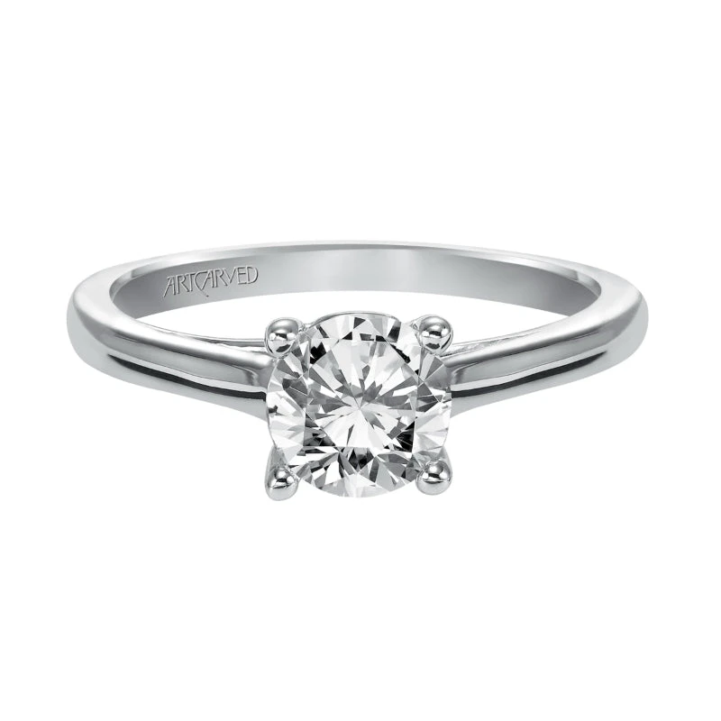 ArtCarved Bridal Artcarved Bridal Unmounted No Stones Classic Solitaire Engagement Ring Abby 14K White Gold - Image 2