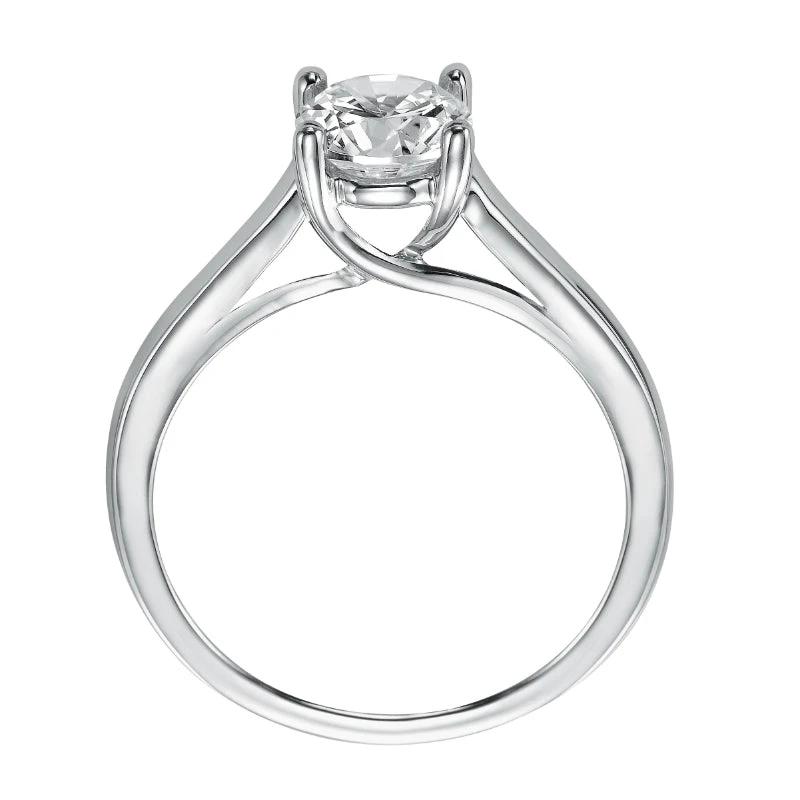 ArtCarved Bridal Artcarved Bridal Unmounted No Stones Classic Solitaire Engagement Ring Abby 14K White Gold - Image 3