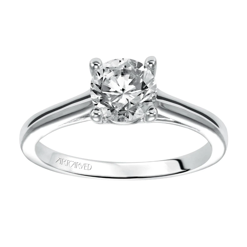 ArtCarved Bridal Artcarved Bridal Unmounted No Stones Classic Solitaire Engagement Ring Abby 14K White Gold - Image 4