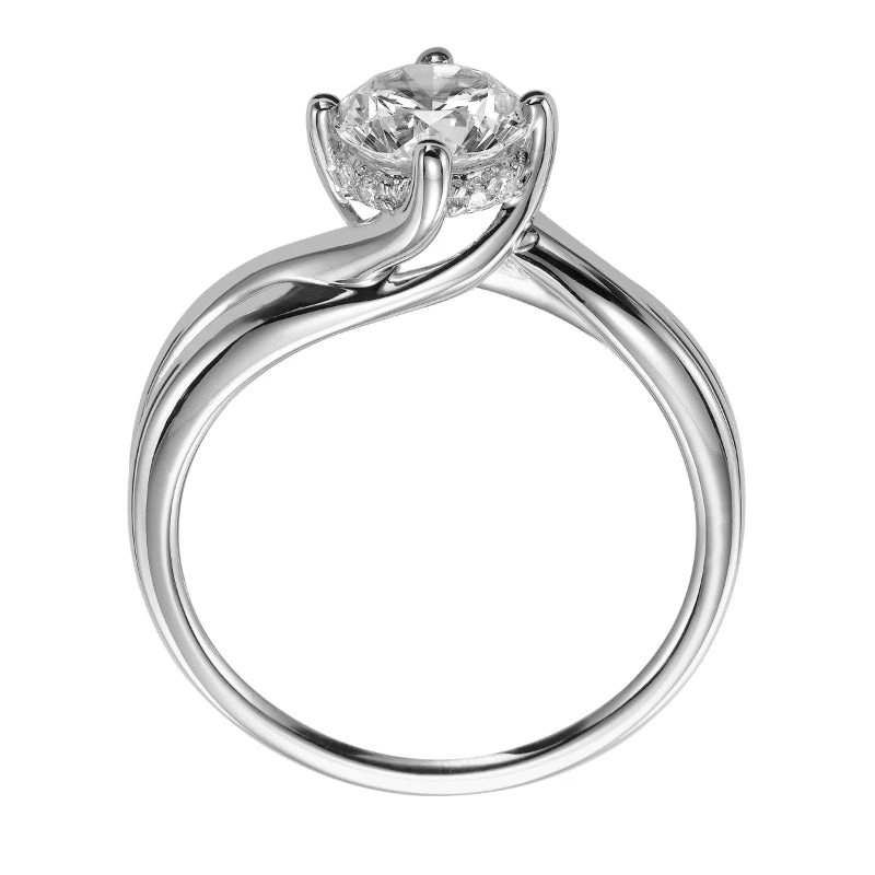 ArtCarved Bridal Artcarved Bridal Mounted With CZ Center Contemporary Twist Solitaire Engagement Ring Whitney 14K White Gold - Image 3
