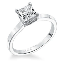 ArtCarved Bridal Artcarved Bridal Mounted With CZ Center Classic Engagement Ring Taryn 14K White Gold