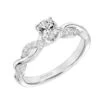 ArtCarved Bridal Artcarved Bridal Semi-Mounted With Side Stones Contemporary Twist Diamond Engagement Ring Gabriella 14K White Gold