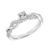 ArtCarved Bridal Artcarved Bridal Semi-Mounted With Side Stones Contemporary One Love Engagement Ring Gabriella 14K White Gold