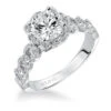 ArtCarved Bridal Artcarved Bridal Mounted With CZ Center Contemporary Halo Engagement Ring Noelle 14K White Gold