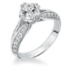 ArtCarved Bridal Artcarved Bridal Semi-Mounted With Side Stones Contemporary Engagement Ring Lexi 14K White Gold