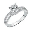 ArtCarved Bridal Artcarved Bridal Semi-Mounted With Side Stones Contemporary Engagement Ring Melanie 14K White Gold