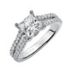 ArtCarved Bridal Artcarved Bridal Semi-Mounted With Side Stones Classic Engagement Ring Robyn 14K White Gold