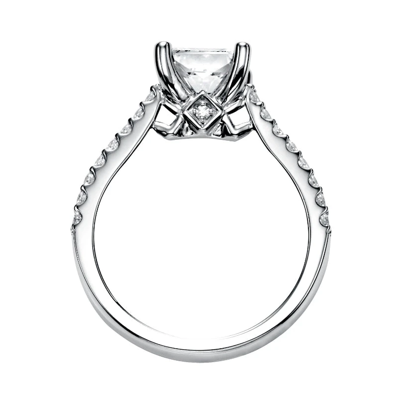 ArtCarved Bridal Artcarved Bridal Mounted With CZ Center Classic Engagement Ring Robyn 14K White Gold - Image 3