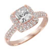 ArtCarved Bridal Artcarved Bridal Mounted With CZ Center Classic Pave Halo Engagement Ring Betsy 14K Rose Gold