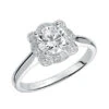 ArtCarved Bridal Artcarved Bridal Semi-Mounted With Side Stones Contemporary Halo Engagement Ring Marissa 14K White Gold