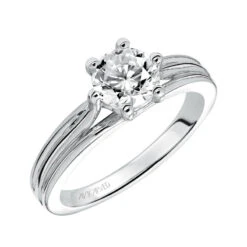 ArtCarved Bridal Artcarved Bridal Unmounted No Stones Classic Solitaire Engagement Ring Shana 14K White Gold