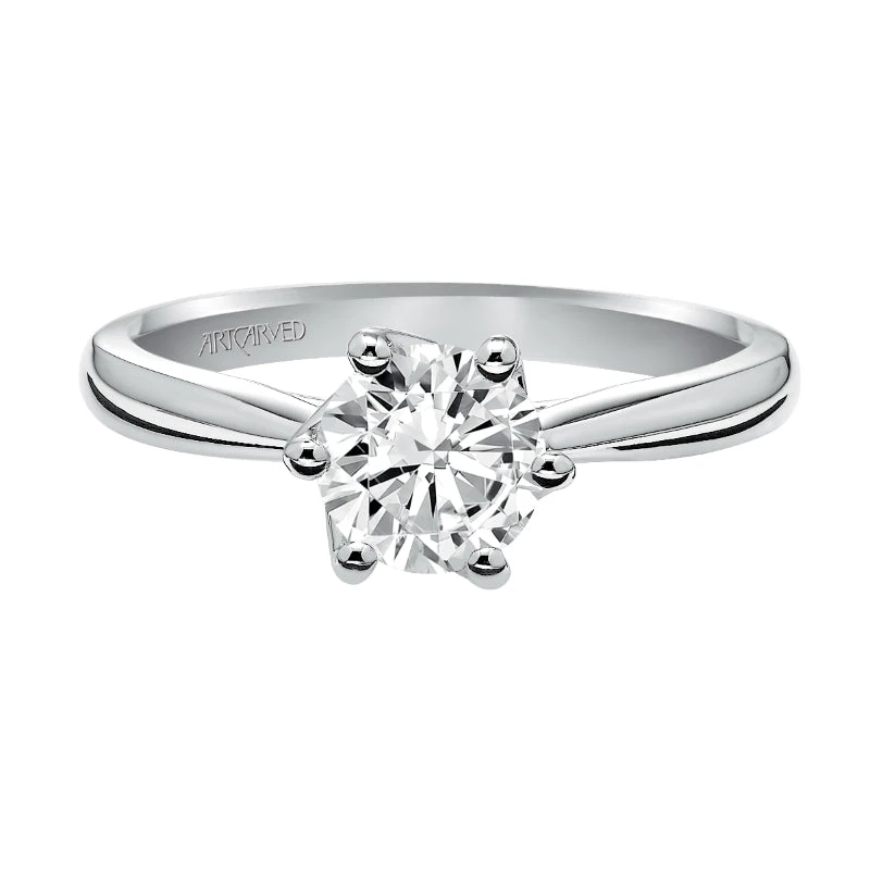 ArtCarved Bridal Artcarved Bridal Unmounted No Stones Classic Solitaire Engagement Ring Abigail 14K White Gold - Image 2