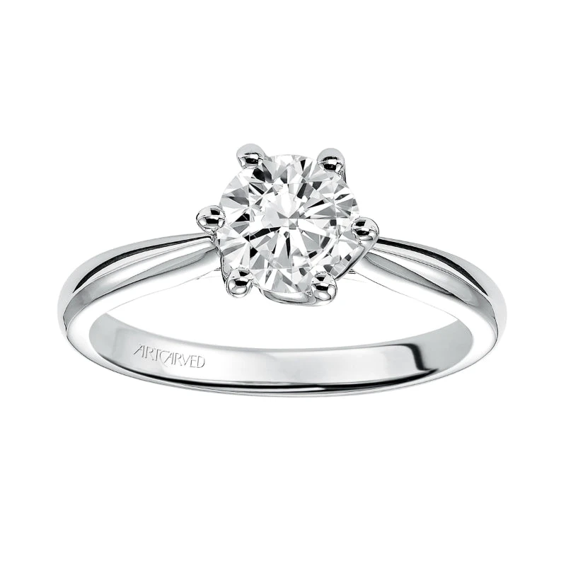 ArtCarved Bridal Artcarved Bridal Unmounted No Stones Classic Solitaire Engagement Ring Abigail 14K White Gold - Image 4