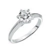ArtCarved Bridal Artcarved Bridal Mounted With CZ Center Classic Solitaire Engagement Ring Stacy 14K White Gold