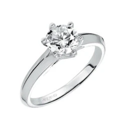ArtCarved Bridal Artcarved Bridal Mounted With CZ Center Classic Solitaire Engagement Ring Stacy 14K White Gold