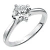 ArtCarved Bridal Artcarved Bridal Semi-Mounted With Side Stones Classic Solitaire Engagement Ring Nancy 14K White Gold