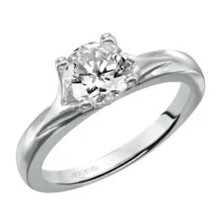 ArtCarved Bridal Artcarved Bridal Unmounted No Stones Classic Solitaire Engagement Ring Monica 14K White Gold