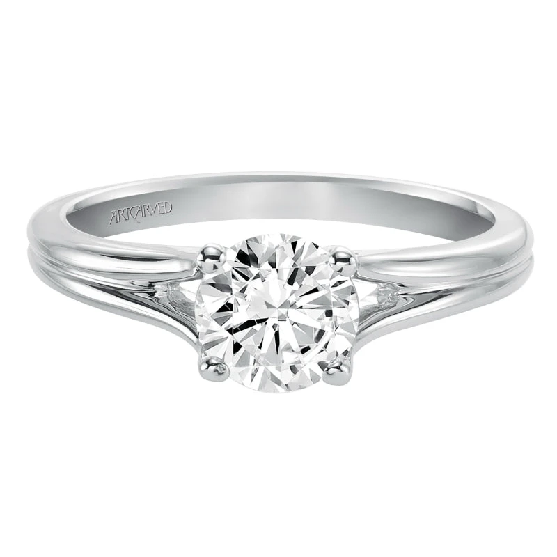 ArtCarved Bridal Artcarved Bridal Unmounted No Stones Classic Solitaire Engagement Ring Lana 14K White Gold - Image 2