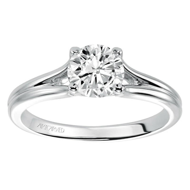 ArtCarved Bridal Artcarved Bridal Unmounted No Stones Classic Solitaire Engagement Ring Lana 14K White Gold - Image 4