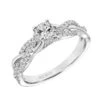 ArtCarved Bridal Artcarved Bridal Semi-Mounted With Side Stones Contemporary One Love Engagement Ring Virginia 18K White Gold