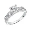 ArtCarved Bridal Artcarved Bridal Mounted With CZ Center Contemporary Twist Diamond Engagement Ring Virginia 14K White Gold