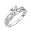 ArtCarved Bridal Artcarved Bridal Semi-Mounted With Side Stones Contemporary Twist Diamond Engagement Ring Marybeth 14K White Gold