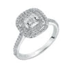 ArtCarved Bridal Artcarved Bridal Mounted With CZ Center Classic Halo Engagement Ring Tara 14K White Gold