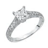 ArtCarved Bridal Artcarved Bridal Mounted With CZ Center Vintage Engagement Ring Ruth 14K White Gold