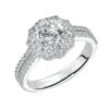 ArtCarved Bridal Artcarved Bridal Mounted With CZ Center Contemporary Halo Engagement Ring Jacqueline 14K White Gold