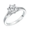 ArtCarved Bridal Artcarved Bridal Mounted With CZ Center Classic Solitaire Engagement Ring Sylvia 14K White Gold