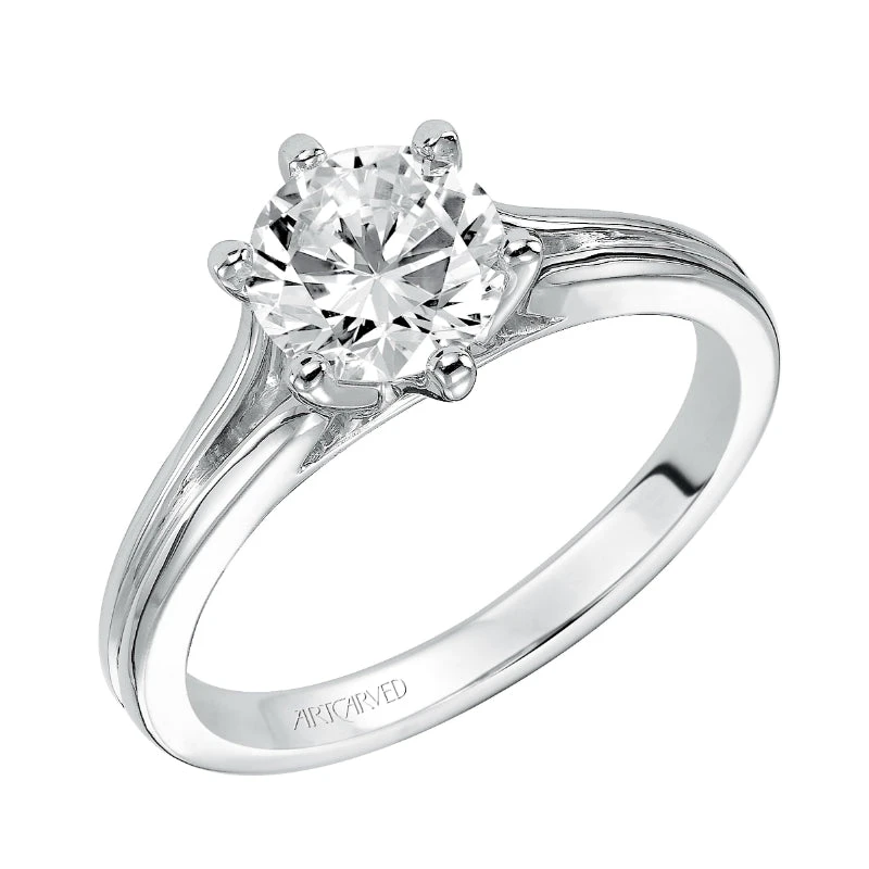ArtCarved Bridal Artcarved Bridal Unmounted No Stones Classic Solitaire Engagement Ring Sylvia 14K White Gold
