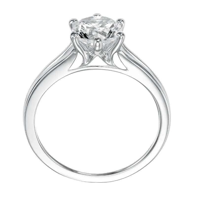 ArtCarved Bridal Artcarved Bridal Unmounted No Stones Classic Solitaire Engagement Ring Sylvia 14K White Gold - Image 3