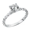 ArtCarved Bridal Artcarved Bridal Mounted With CZ Center Contemporary Rope Solitaire Engagement Ring Joanna 14K White Gold