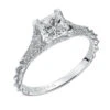 ArtCarved Bridal Artcarved Bridal Mounted With CZ Center Contemporary Engagement Ring Regina 14K White Gold