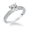 ArtCarved Bridal Artcarved Bridal Mounted With CZ Center Vintage Engagement Ring Julie 14K White Gold