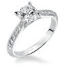 ArtCarved Bridal Artcarved Bridal Mounted With CZ Center Vintage Engraved Solitaire Engagement Ring Cherry 18K White Gold